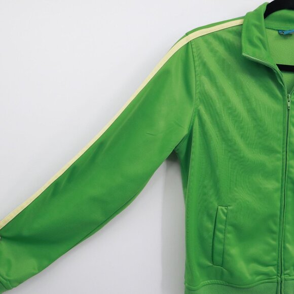 It's Happy Bunny Track Jacket Womens L Green Sporty Preppy Y2K Playful Vintage - Picture 8 of 16